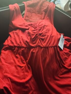Red lace racer back sleep dress